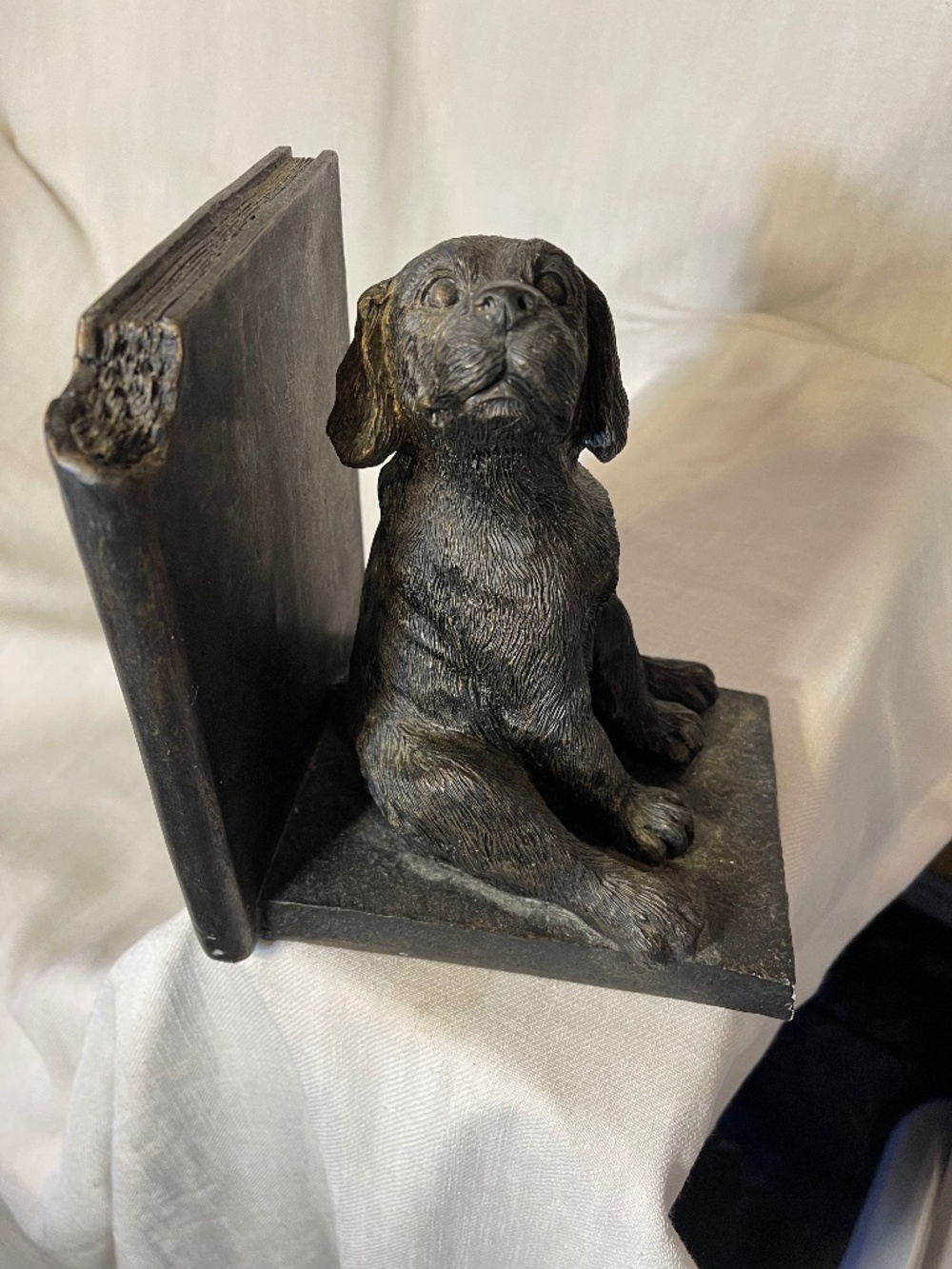 Decorative Black Dog Bookend - Classic Home Art Accent
